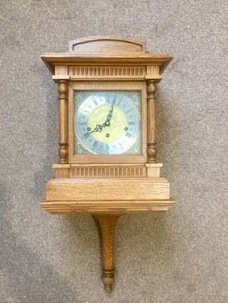 Stunning Vintage Triple Chime Bracket Clock On Wall Bracket By Hermle 8 Rods