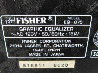 FISHER Studio Standard Equalizer EQ - 875 VTG 9 band 3