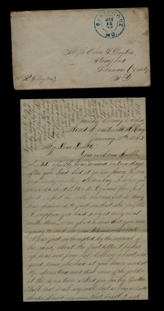 Civil War Letter - 91st York Infantry From Fort Mchenry In Baltimore,  Md