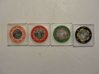 Vintage Playboy Casino Atlantic City Gaming Chips Set Of 4 Different