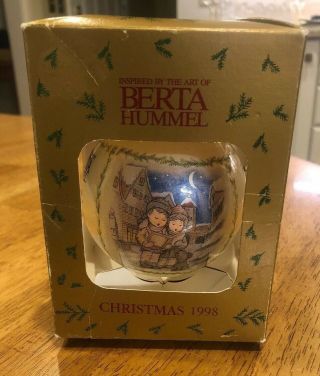 Vintage Goebel Berta Hummel Glass Christmas Ornament 1998 Weihnachten 3