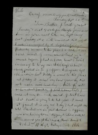 Civil War Letter - 2nd Vermont Infantry - Hard March At Sulphur Springs,  Va