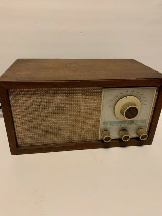 Vintage Klh Model Twenty One 21 Fm Table Radio Walnut Cabinet Great