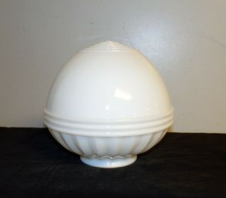 Vintage White Milk Glass Art Deco Light Shade Schoolhouse Light Fixture Globe
