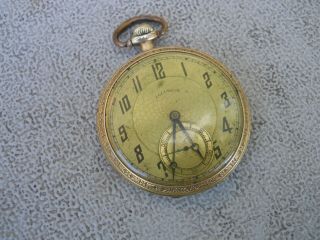 1921 Illinois Grade 405 14kt.  Gold Filled Pocket Watch Size 12 17 Jewels Runs