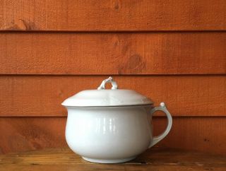 Antique Mellor Taylor Ironstone Chamber Pot With Lid