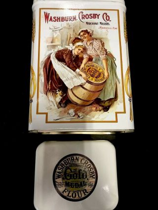 10” Collectible Washburn Crosby Gold Medal Flour Co Merchant Millers Tin Vintage
