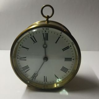 Rare Antique R & Co Paris London Brass Drum Cased Clock