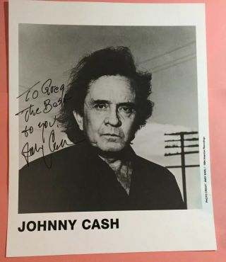 Johnny Cash Hand Signed Personalized 8 " X 10 " Black & White Press Photo,  Story