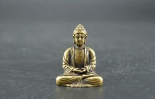 Chinese Pure Brass Sakyamuni Buddha Small Statue 2