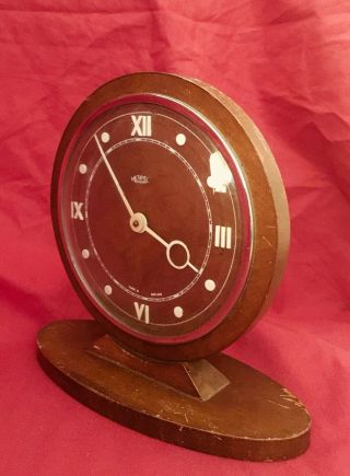 Vintage Antique Art Deco Mechanical Wood&chrome Metamec Mantle Clock.