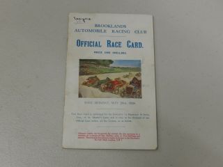 Vintage Brooklands Automobile Racing Club Barc Whit Monday May 28 1928 Race Card