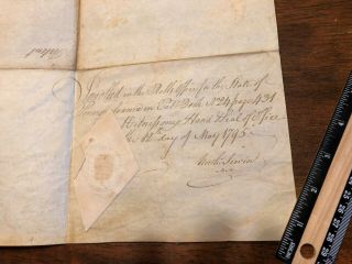 President of US Continental Congress Thomas Mifflin Signed Doct 1793 Governor PA 3
