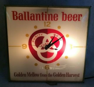 Vintage Ballantine Beer Pam Advertising Clock - Great