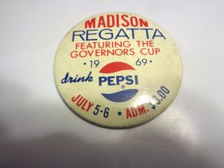 1969 Pepsi - Cola Madison Indiana Regatta Hydroplane Boat Races Pinback Button