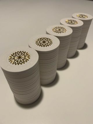 Paulson Top Hat And Cane Poker Chips - White Starbursts