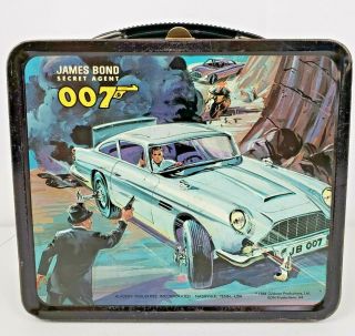 James Bond 007 Secret Agent Vintage Metal Lunchbox 1966 Aladdin - No Thermos