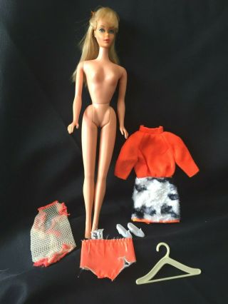 Vintage 1967 Mattel 1160 Barbie Twist N Turn Doll Sun Kissed Blonde 3 DAY 2