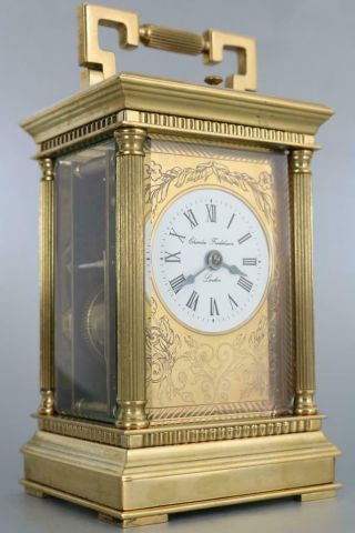 Large English Carriage Clock Charles Frodsham London Vintage 8 Day Bell Repeater