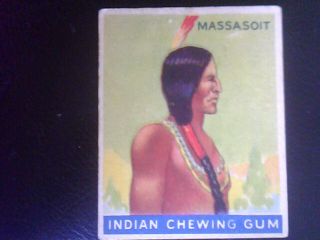 Massasoit - 1933 Goudey Gum " Indian Series " Indian Chewing Gum Trading Card