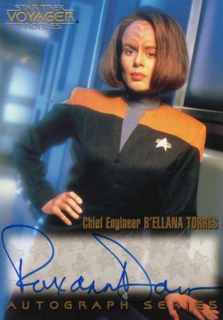 Star Trek Voyager Profiles 1998 - Autograph Card A5 - Roxann Dawson As B " Elanna
