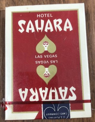 Vintage Sahara Las Vegas Casino Playing Cards Red Deck