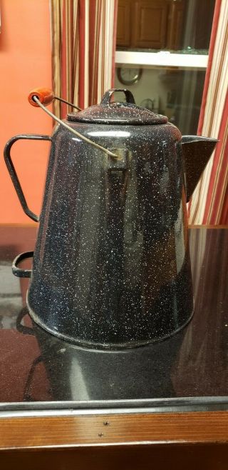 Antique Tin Large Coffee Pot