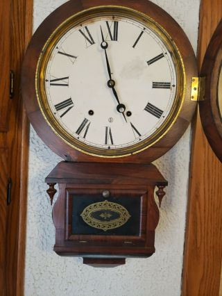 Ansonia Brass And Copper Wall Clock 2