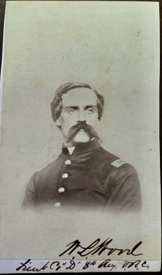 Lt.  Washington Wood 19th Illinois Infantry Civil War Cdv Photo Wia Stones River