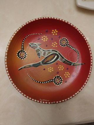 Karnu Art Authentic Aboriginal Art Kangaroo Plate - Dots