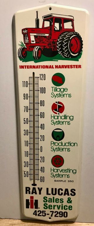 International Harvester Metal Thermometer Vintage Sign