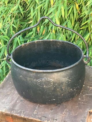 Vintage Siddons One & Half Gallon 1 1/2 Cast Iron Romany Gypsy Pot No Cracks