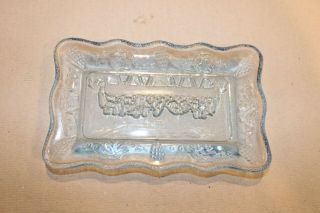Vintage Blue Glass (the Last Supper) Butter Dish
