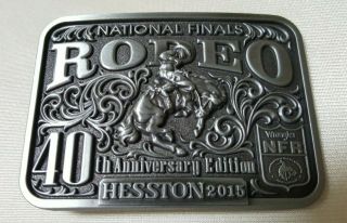 Vintage 2015 Hesston National Finals Rodeo Ltd Ed Collector Buckle Vgln