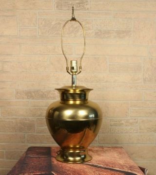 Vintage 3 - Way Alsy Co.  Large Brass Asian Themed Ginger Jar Table Lamp Mid Century