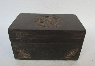 Vintage Old Hand Carved Wooden Jewellery Box,  Collectible