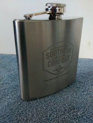 Southern Comfort Travel Purse Pocket Flask Stainless Steel 6 Oz Lock Top
