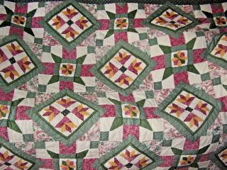 Vintage Patchwork Quilt Multi - Colors=80in.  X 66in