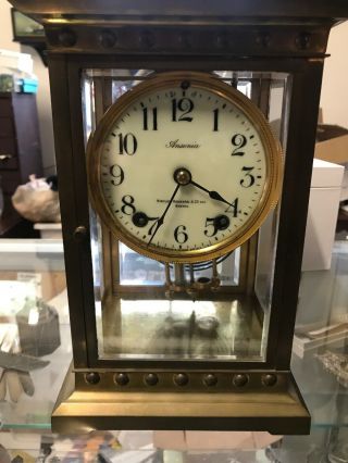 Ansonia Brass Mantle Clock Bigelow And Kennard Boston