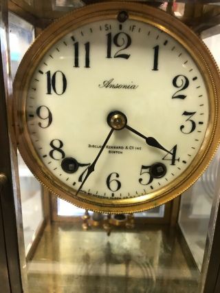 Ansonia Brass Mantle Clock Bigelow And Kennard Boston 2
