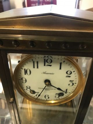 Ansonia Brass Mantle Clock Bigelow And Kennard Boston 3