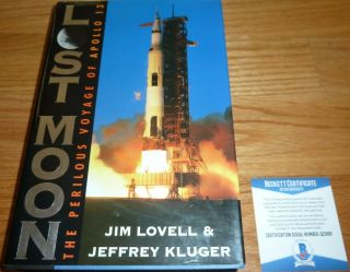 Beckett - Bas Jim Lovell & Fred Haise Dual Autographed - Signed Lost Moon Book 23169