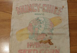 Vintage Muncy - Chief Hybrid Seed Corn Sack,  Hoffman Seed & Grain Co,  Muncy,  PA 3