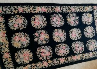 Handmade Vintage French Style Needlepoint /tapestry Wool Rug