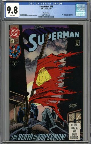 Superman 75 Cgc 9.  8 Nm/mt 3rd Print Variant " Death " Of Superman White Pages