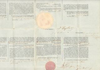 President John Tyler Four Language Ships Paper Signed Autograph Rare
