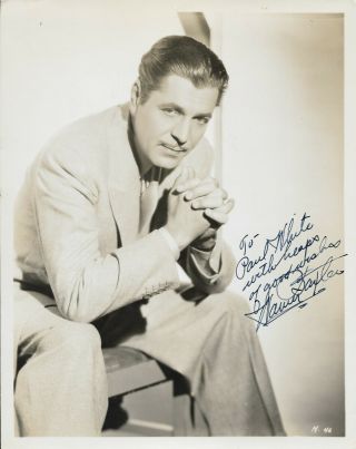Warner Baxter (42nd Street) Hand - Signed 1930s Vintage 10” X 8” Portrait