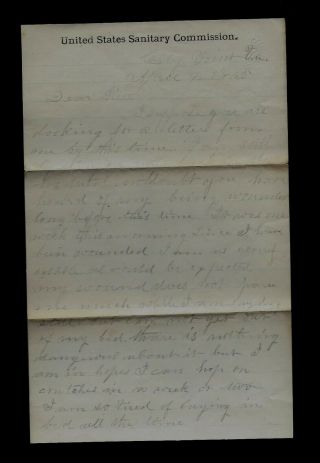 Civil War Letter - 106th York Infantry In Hospital With Rebel Officer