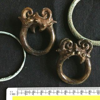 Antique Dayak Bronze Earrings Bracelets Borneo Sumatra Indonesia Ethno Jewllery