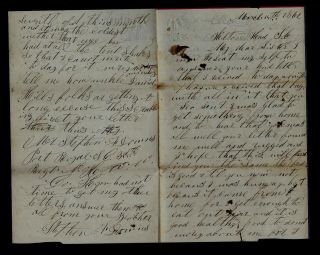 Civil War Letter - 3rd Hampshire Infantry Written From Hilton Head,  Sc